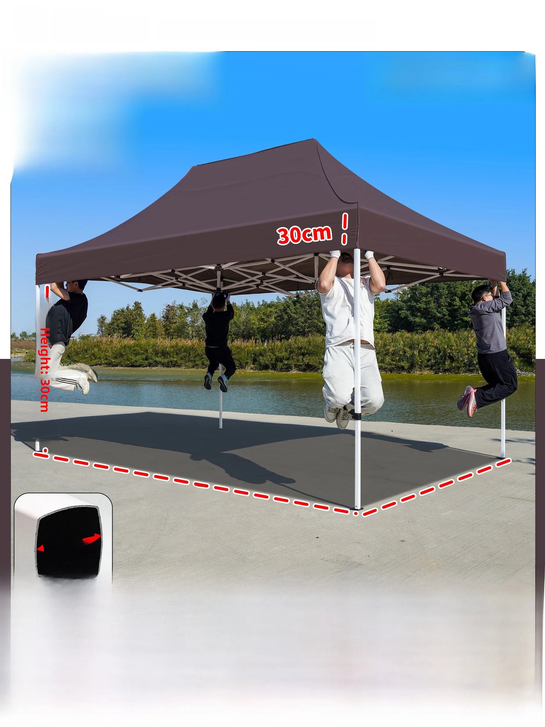 Thiened Four-Legged 3x6 Meters Tent Outdoor Rain And Sun elter Stall Special Outdoor Cam Travel Supplies Canopy