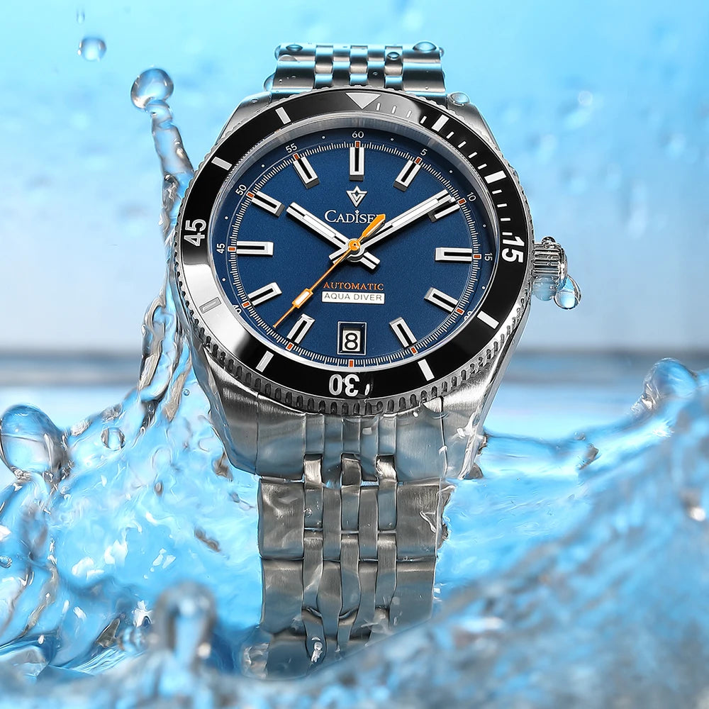 CADISEN New Men's Watches Mechanical Automatic Watch Men Japan Seiko NH35A Ceramic Bezel 10Bar Waterproof Wristwatch For Men