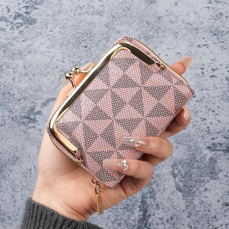 Cross border European and American women's wallet new printed women's short clip zero wallet 30% off versatile women's student w