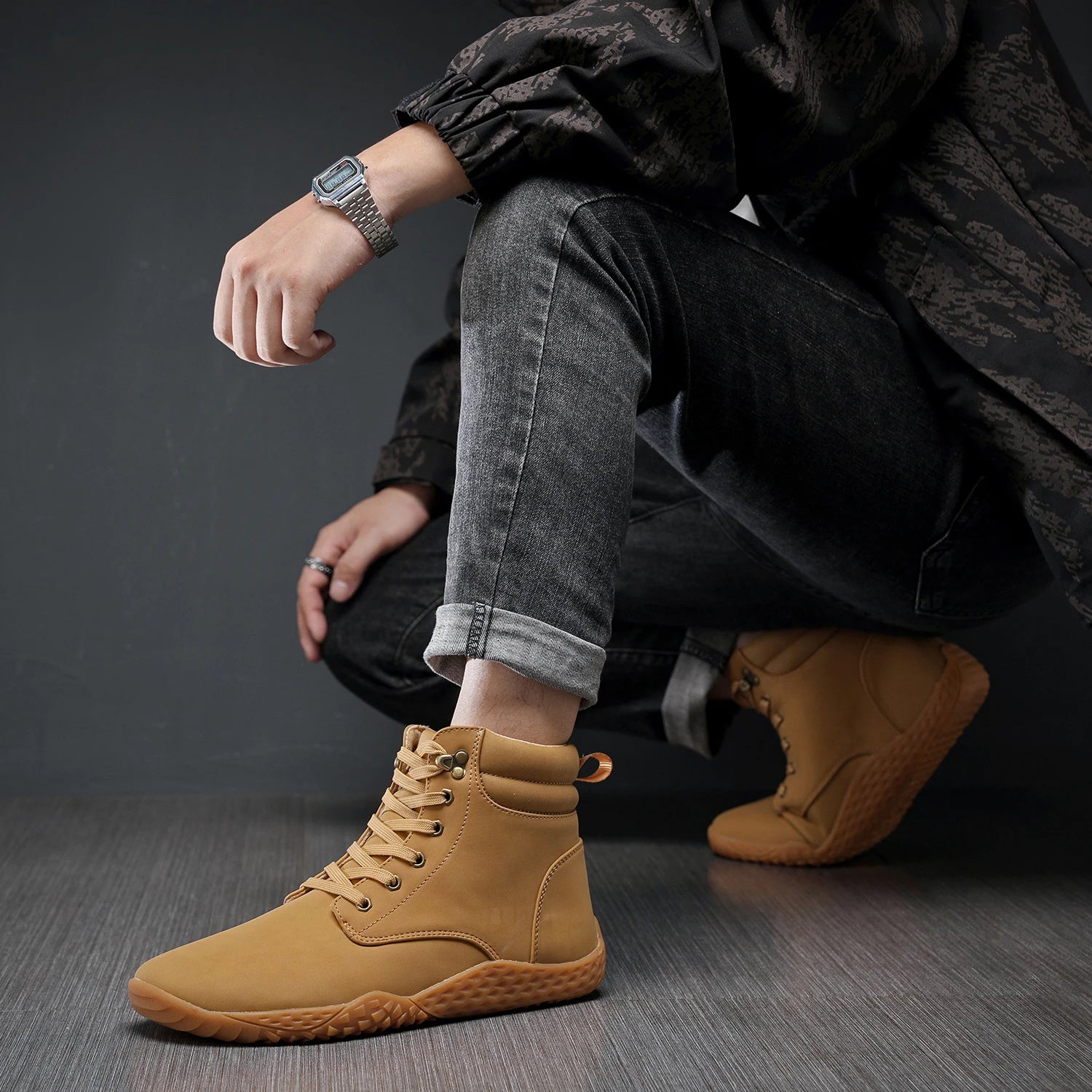 Men Wide Barefoot Shoes for Men Outdoor Trail Running Minimalist Walking Shoes Water resistant Non slip boots wear resistant