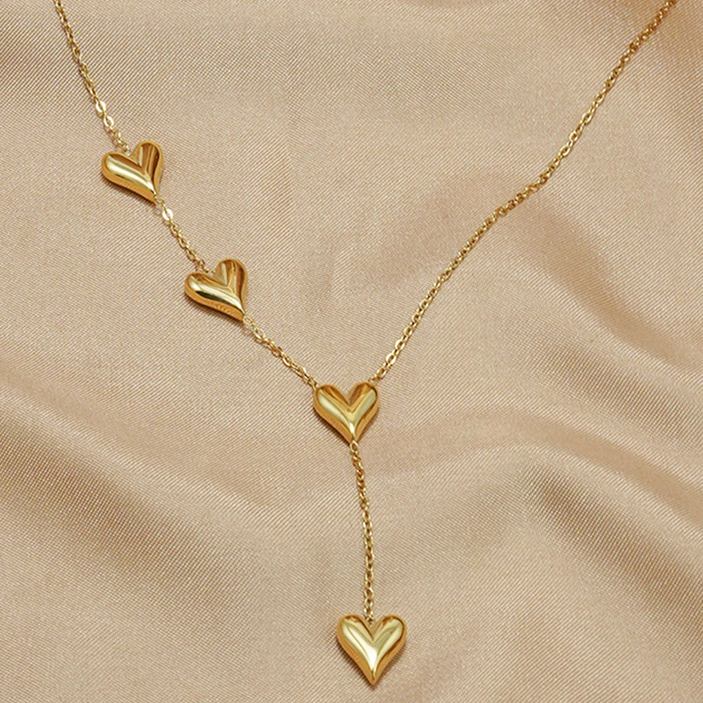 Lxalry 18K Gold-Plated Heart Necklace, Recycled Steel, Minimalist, Hypoallergenic, Ocean-Safe, Everyday Elegance Glow