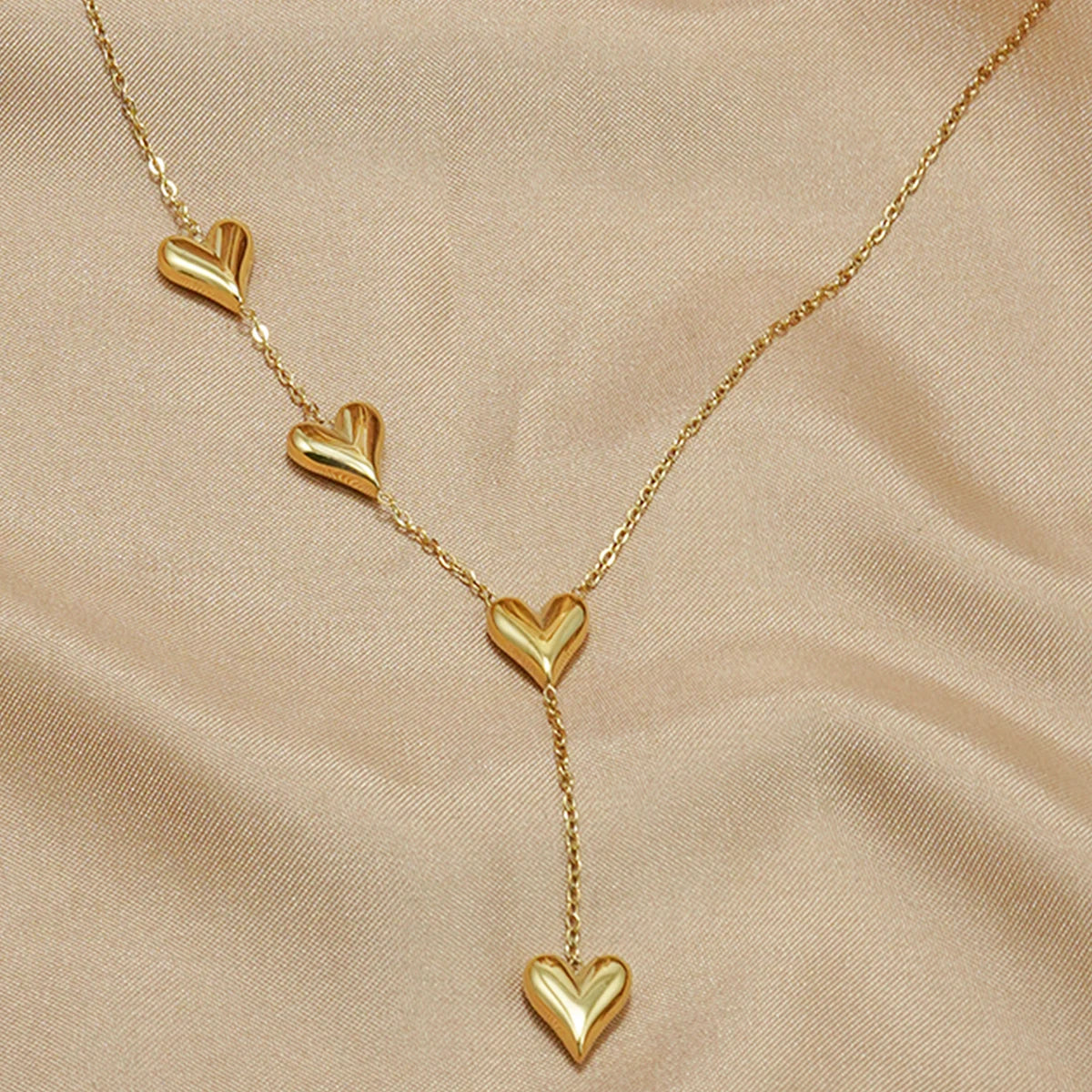 Lxalry 18K Gold-Plated Heart Necklace, Recycled Steel, Minimalist, Hypoallergenic, Ocean-Safe, Everyday Elegance Glow
