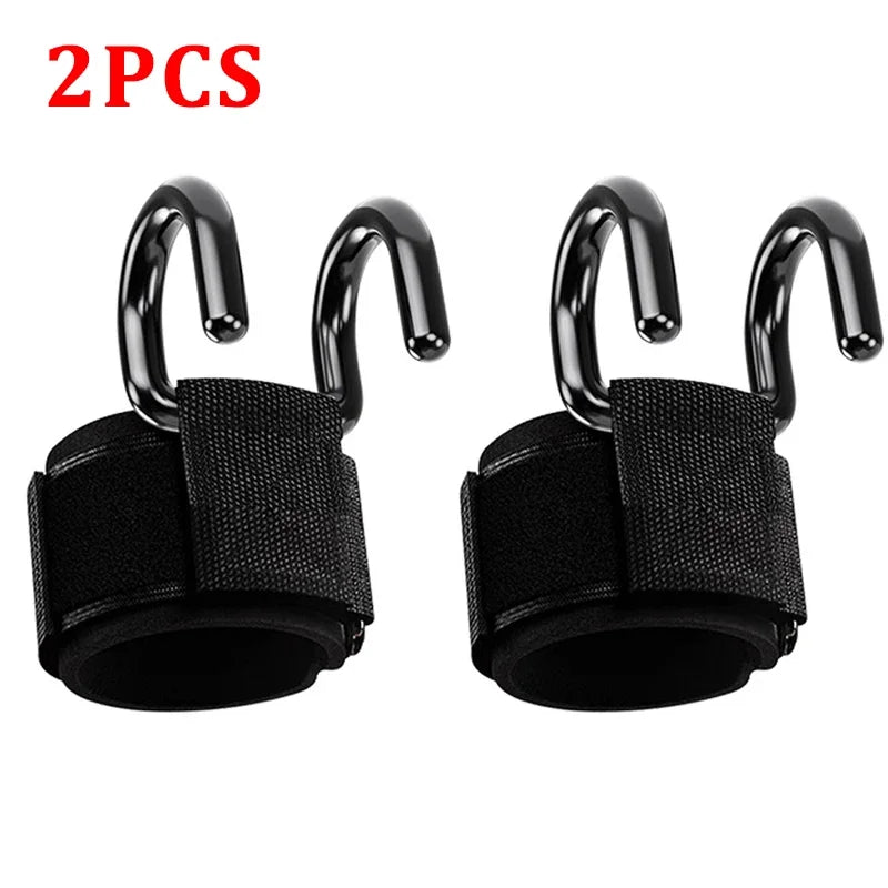 2Pcs Fitness Power Hooks Pull-Up Hard Pull Training Anti-Fall Lifting Hook Power Hook Grip Wrist Strap Pull-Up Hand Straps