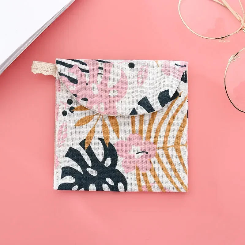 Women Cosmetic Organizer Sanitary Napkin Storage Bag Girls Ladies Cute Coin Card Makeup Storage Pouch Small Cosmetic Bags