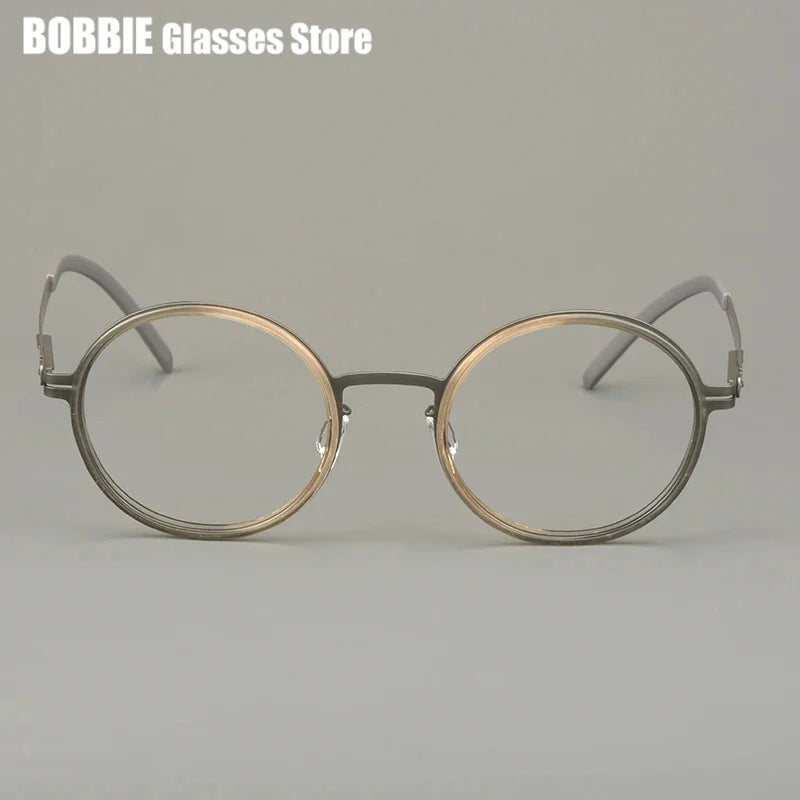 Classics Round Glasses Frame Eyeglasses Light Thin Screwless Acetate Ring Men Women Spectacle Germany Brand Design Oroshi 2025