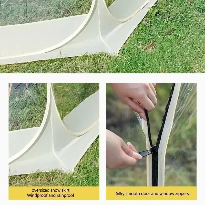 Sun Room Transparent Camping Tent 4-8 People Starry Sky Dome Tent Portable Spherical Tent 360 Degree Panoramic Window Outdoor