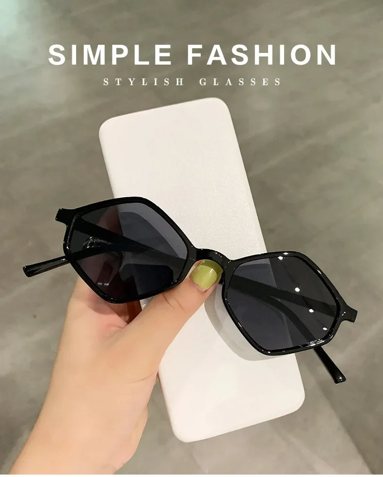 2025 Sunglasses for Women Rhombus Clear Blue Sun Glasses Irregular Vintage Small Frame Goggle UV400 Ladies Lentes De Sol Mujer