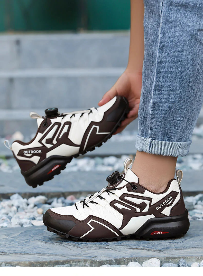 Hiking Shoes Non-Slip Outdoor Cross-Country Travel Shoes Tactical Training Shoes Breathable Casual Lockless Bicycle Shoes Men