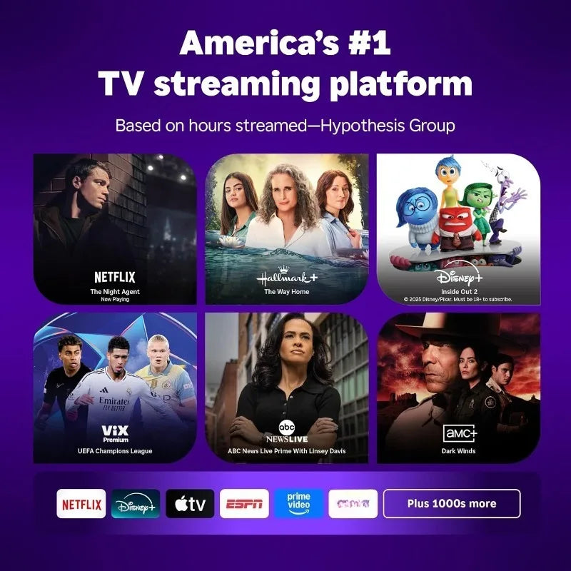 Smart TV 2025 – 43-Inch Select Series, 4K HDR TV – with Enhanced Voice Remote – Flat Screen LED Television with Wi-F