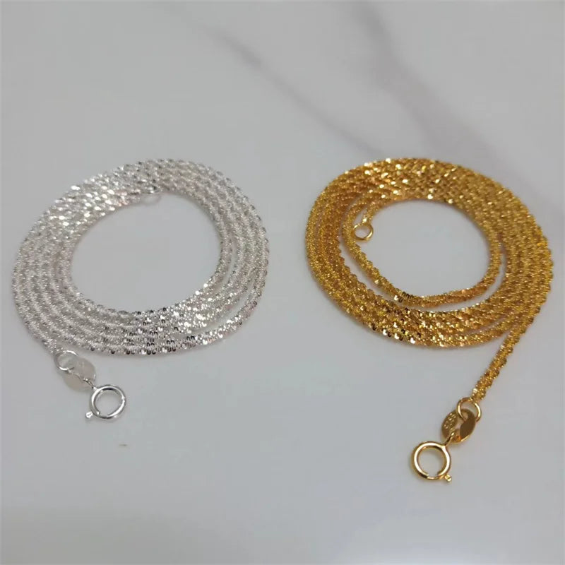 SOMILIA Fashion 18K Yellow Gold Necklace Authentic S925 Sterling Silver Sparkling Clavicle Sweater Chain High Jewelry For Woman