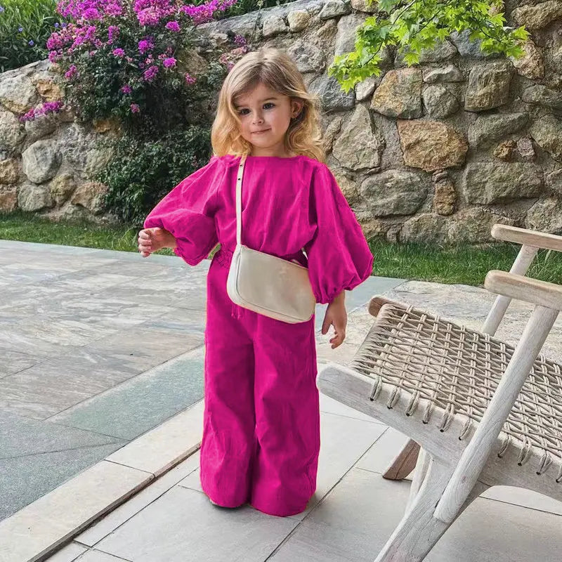 2025 Baby Girl Clothes Sets Autumn Long Sleeve Shirt Tops+ Loose Pants Fashion Children's Kids Girls Clothing Outfits 1-8Years