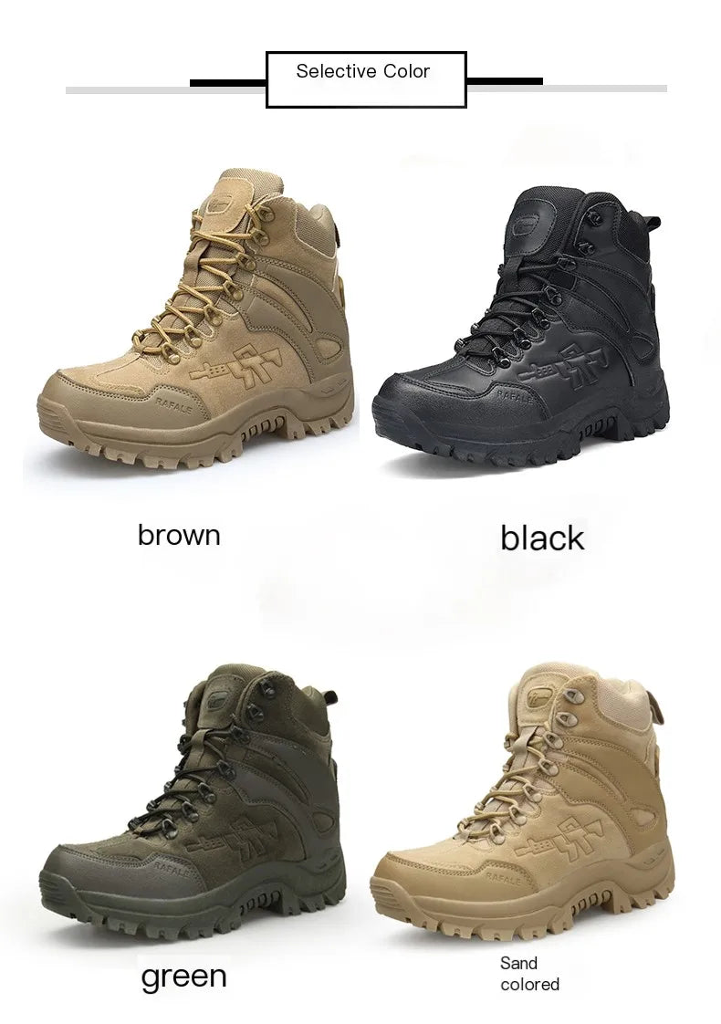 Hiking Shoes Men Mid-top Outdoor Thick-soled Ankle Boots Men Comfortable Breathable Anti-slip Casual Sports Shoes Sneakers Men