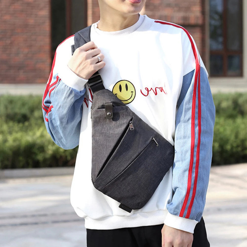Mens Fashion Chest Bag Multifunctional Fanny Pack Large Capacity Simple Sling Bag Anti Theft Bag Ergonomic Waist Pack