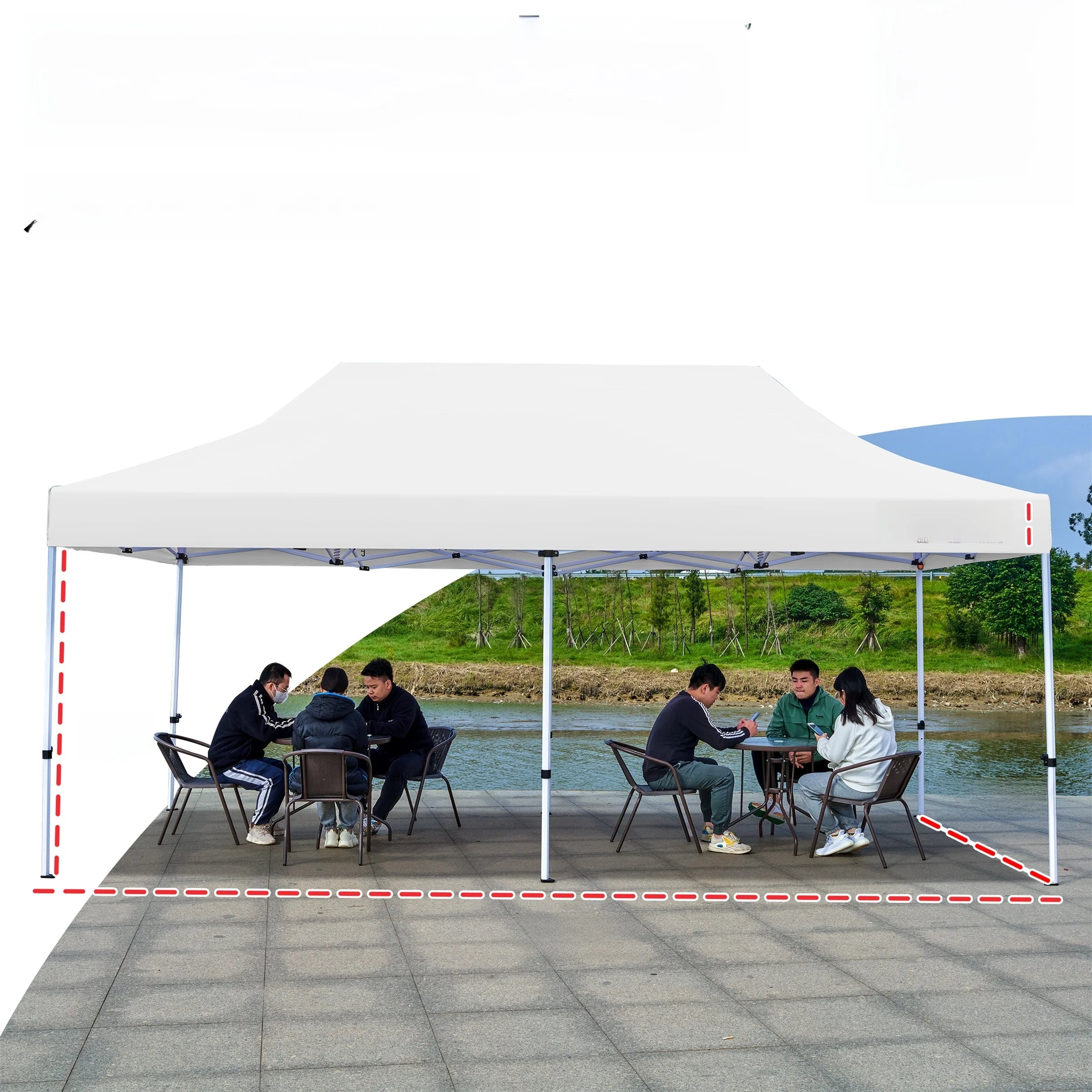 Thiened Four-Legged 3x6 Meters Tent Outdoor Rain And Sun elter Stall Special Outdoor Cam Travel Supplies Canopy