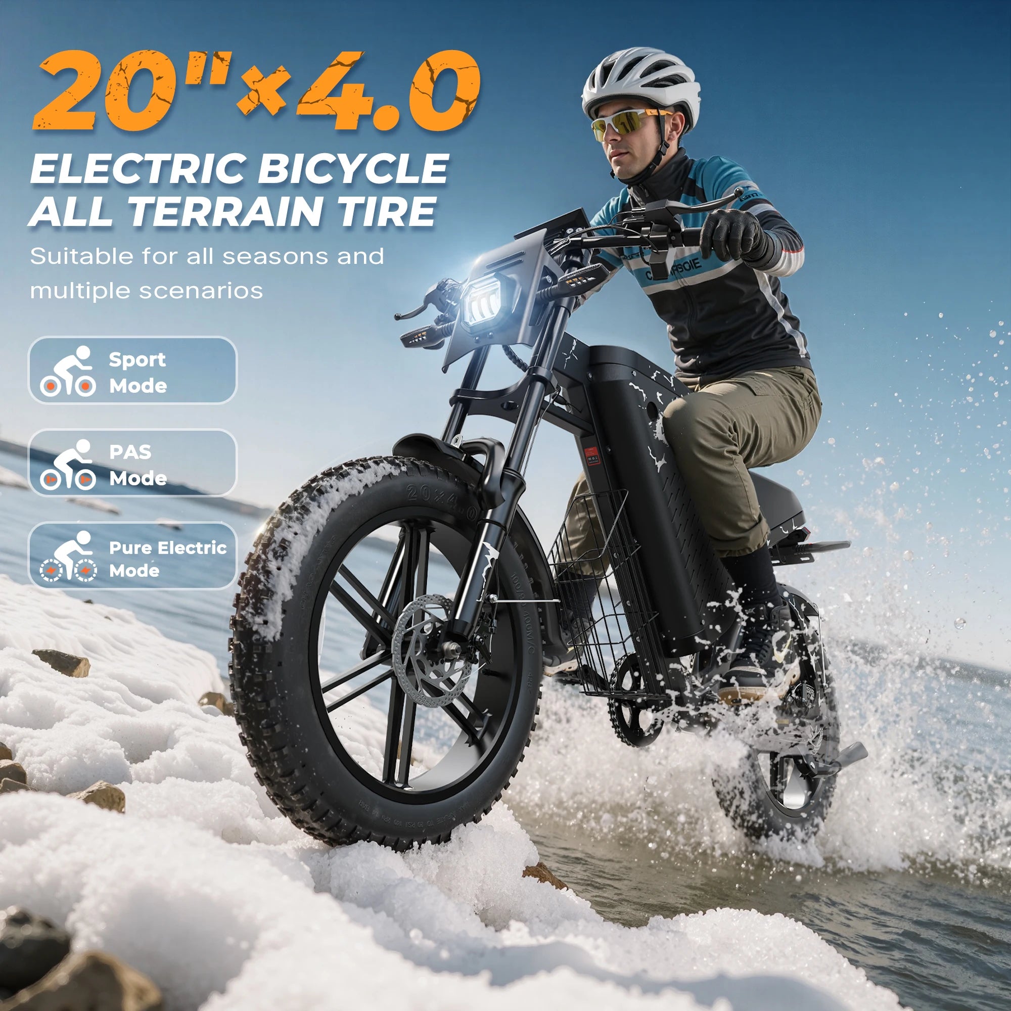 VARUN X-Plorer Beast Adult E-bike,750W Motor Man's ebike 48V31.5AH Battery Electric Bike 20'' Tire All-Terrain Electric Bicycle