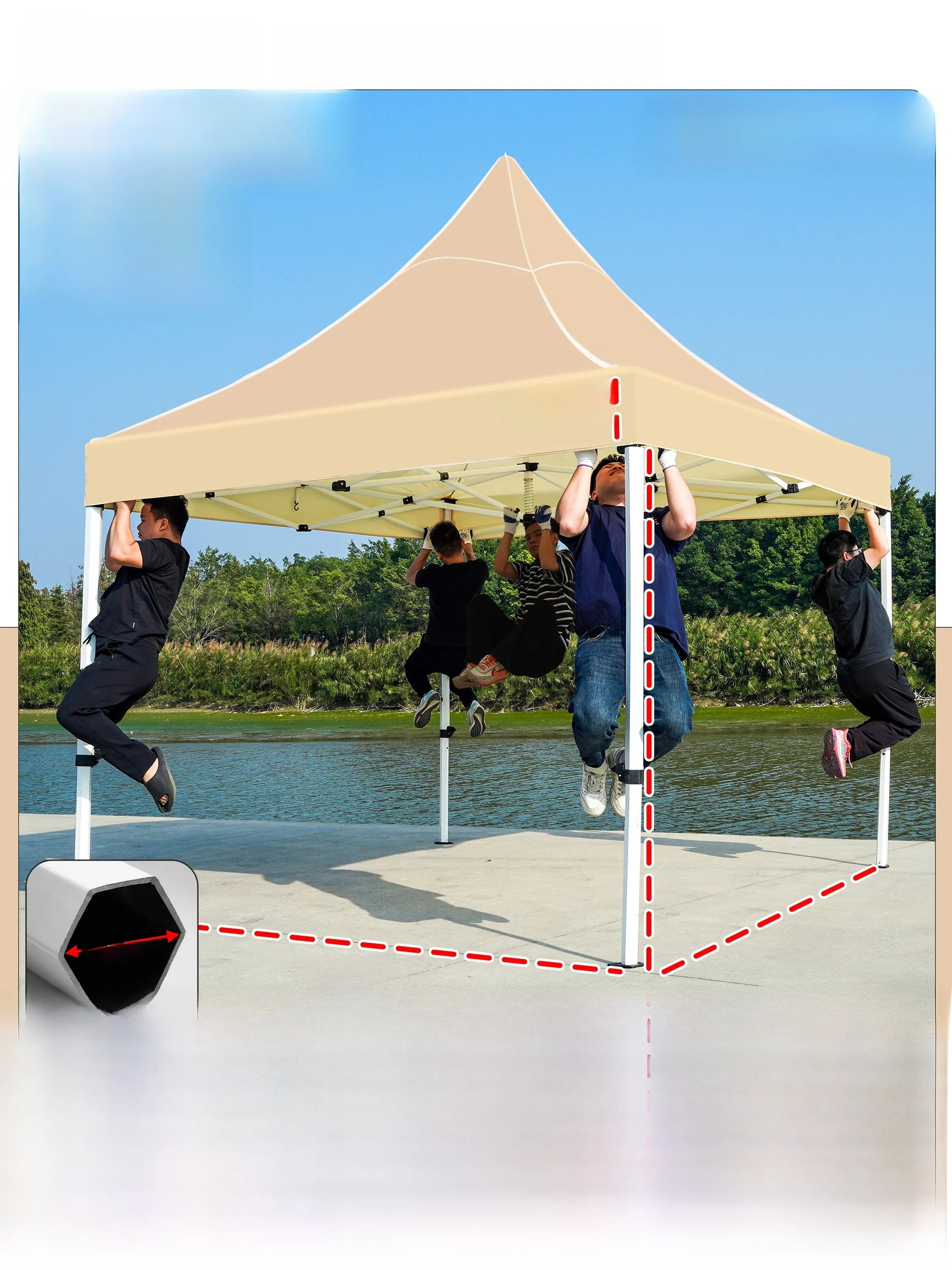 Thiened Four-Legged 3x6 Meters Tent Outdoor Rain And Sun elter Stall Special Outdoor Cam Travel Supplies Canopy