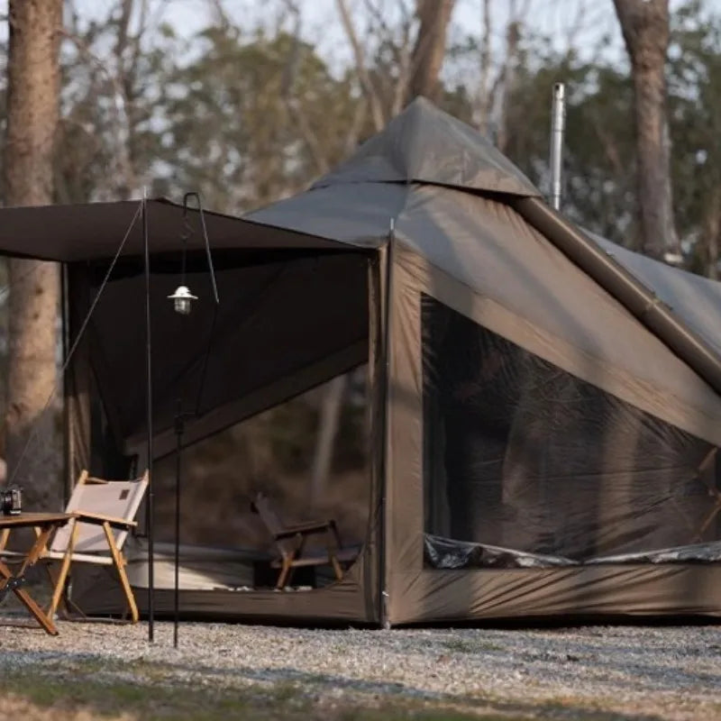 Family Tourist Inflatable Tent Outdoor Sunshade Windproof Stable Nature Hike Camping Tent Portable Overnight Camping Supplies