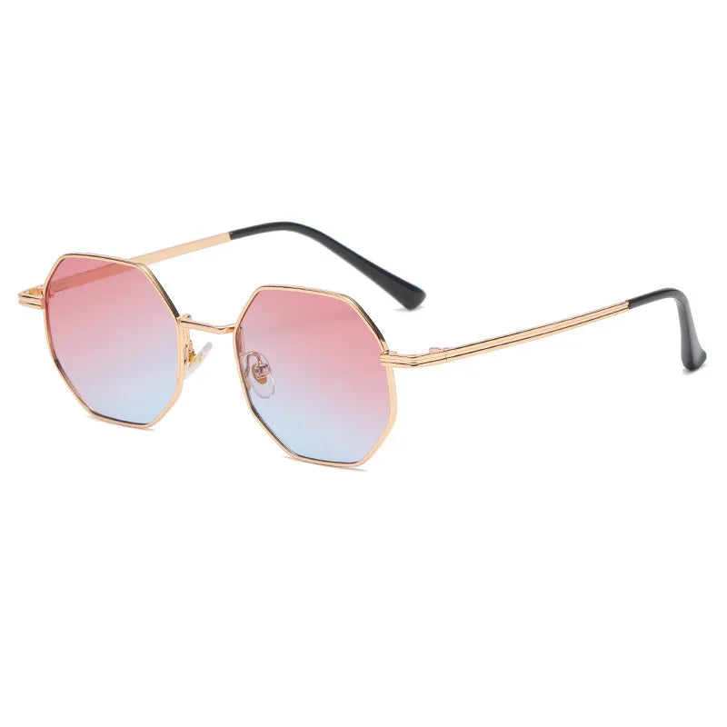 Sunglasses For Women Polygon Metal Sunglasses Vintage Frame Men Luxury Brand Design Sun Glasses Women Mirror Gafas De Sol Uv400