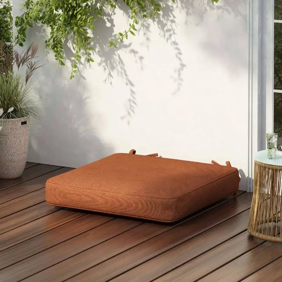 Outdoor Cushion 19x19x3 Inch Orange Soft Foam Comfort for Patio Deck Garden Sitting Relaxation