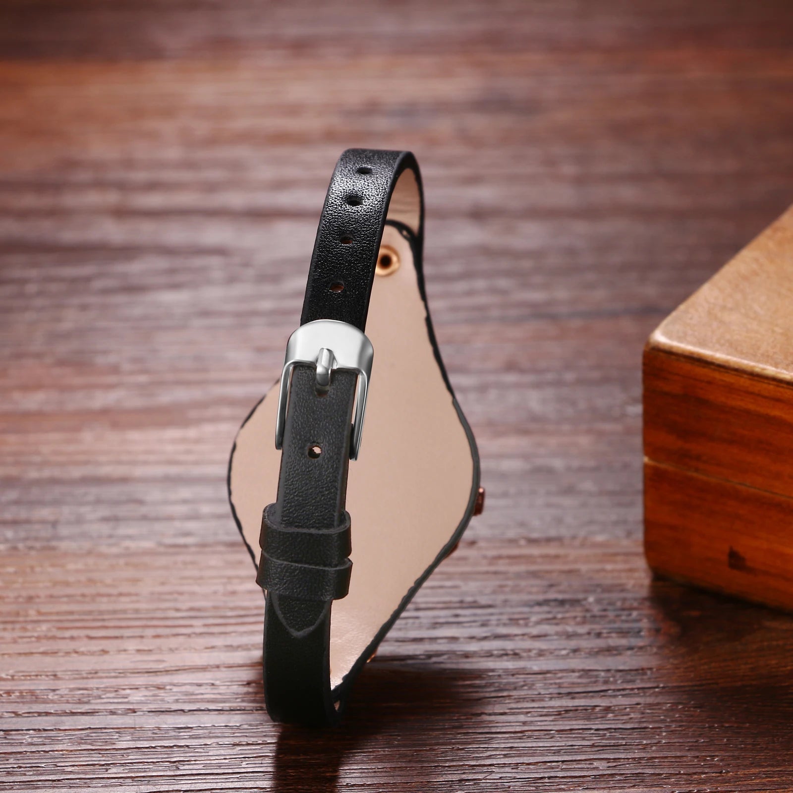 LANCARDO Ctagonal Leather Bracelet for Women Strap Waterproof Analog Quartz Arabic Digital Scale Exquisite Fashion Watch