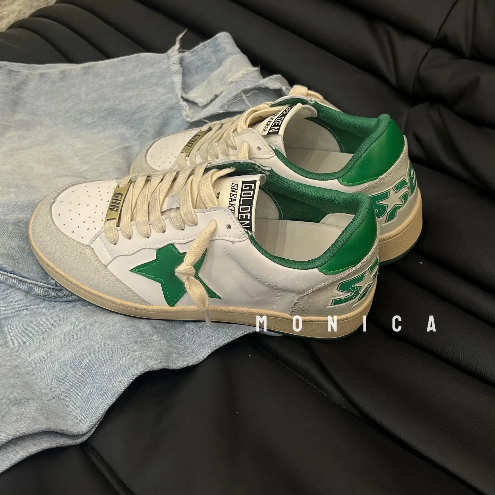 Fashionable Casual Star Shoes Spring 2025 New Arrival Distressed Soles Preppy Style White Shoes For Adults Rubber Soles