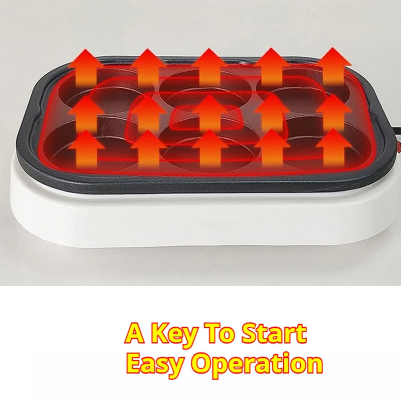 Electric Takoyaki Maker Roasted Egg Hamburger Machine Red Bean Cake Pie Teppanyaki Grill Pancake Crepe Steak Omelette Frying Pan