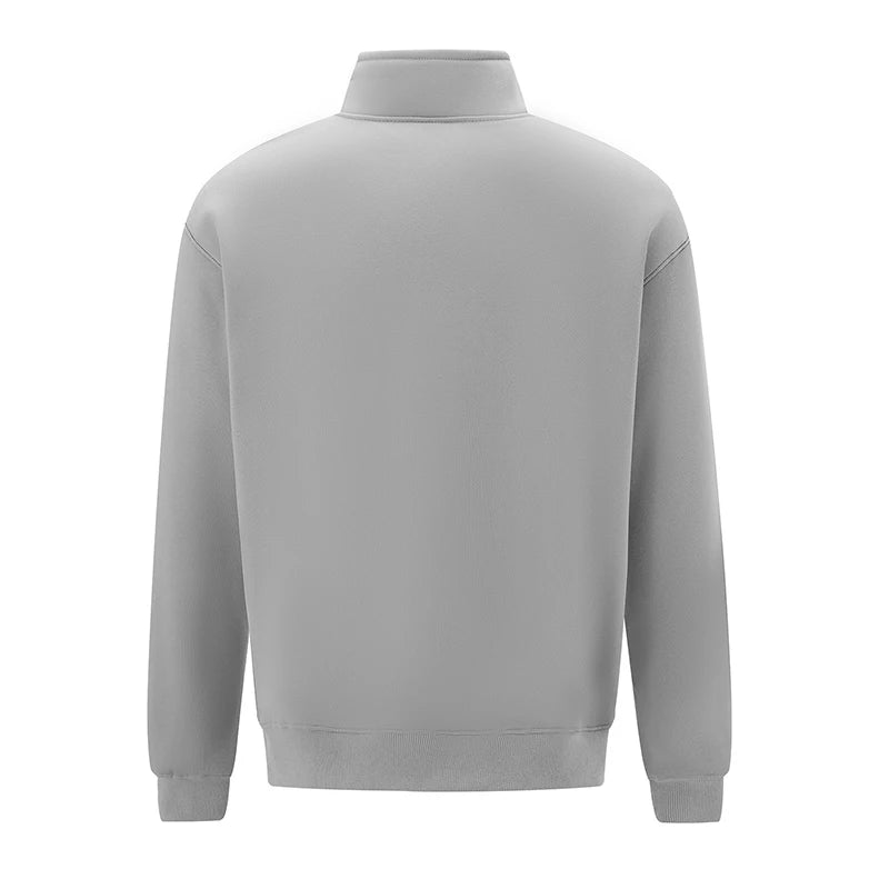 Men s Cozy Fleece Quarter Zip Pullover Sweater with Stand Collar and Long Sleeves for Winter Warmth and Style