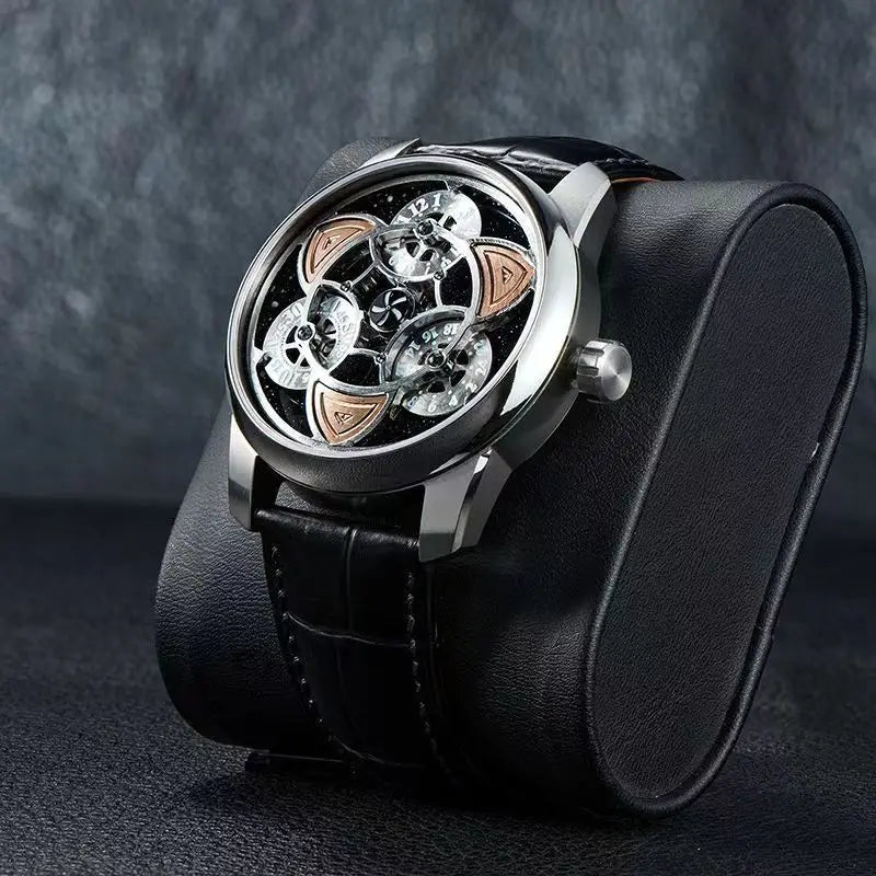 OBLVLO men's watch Star Creative Fully automatic mechanical watch Men's watch Skeletonized fashionable and trendy wristwatch men