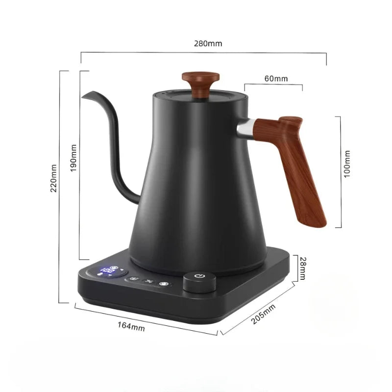 900ML Intelligent Constant Temperature Electric Kettle Hand Brewed Coffee Pot Gooseneck Pot Used for Brewing Milk Powder