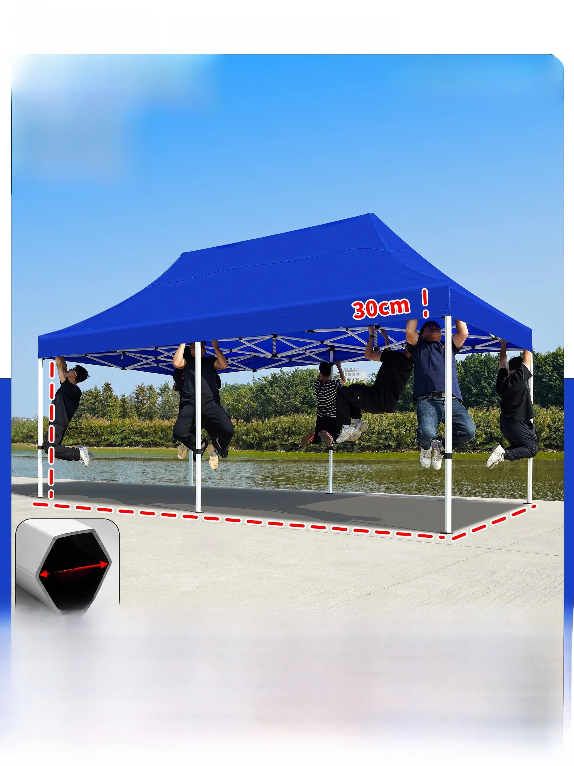 Thiened Four-Legged 3x6 Meters Tent Outdoor Rain And Sun elter Stall Special Outdoor Cam Travel Supplies Canopy