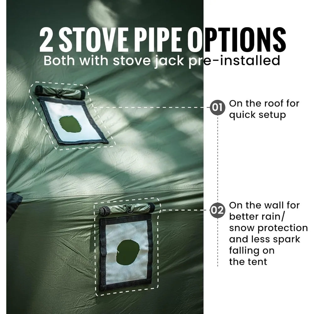 OneTigris TEGIMEN Hammock Hot Tent with Stove Jack - Spacious, Versatile Wall Tent with Snow Skirt - 3000mm Waterproof