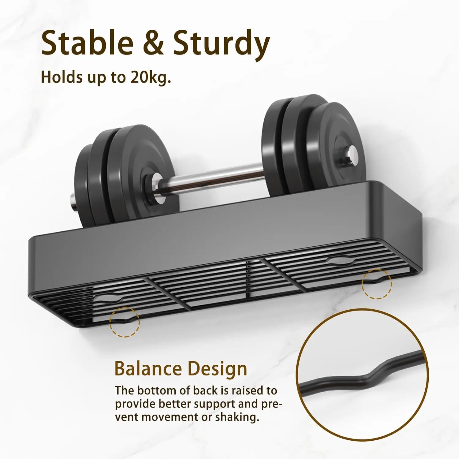 Adhesive Shower Shelves with Soap Holder 4 Hooks no Drilling Bathroom Organizers and Storage Racks