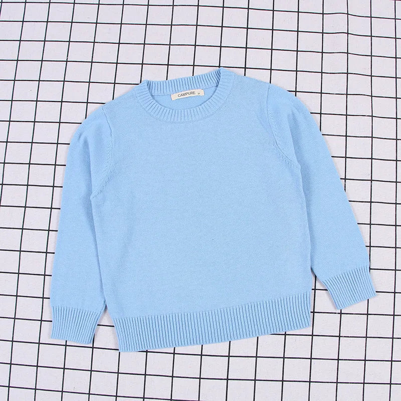 Autumn Kids Baby Boys Girls Pullover Sweaters Casual Baby Boys Girls Long Sleeve Sweaters Candy Color Knit Children's Sweaters