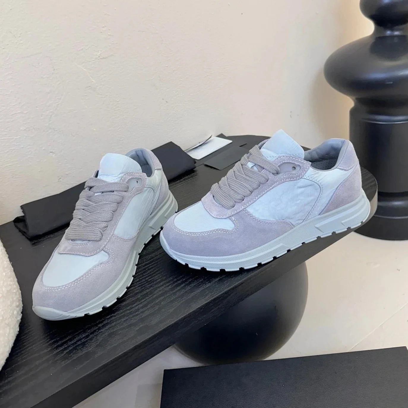 2025 Newest Spring Autumn Real Leather Round-Toe Thick Sole Lace-Up Sneakers Shoes Mix Colors Casual Tennis Shoes Bota Feminina