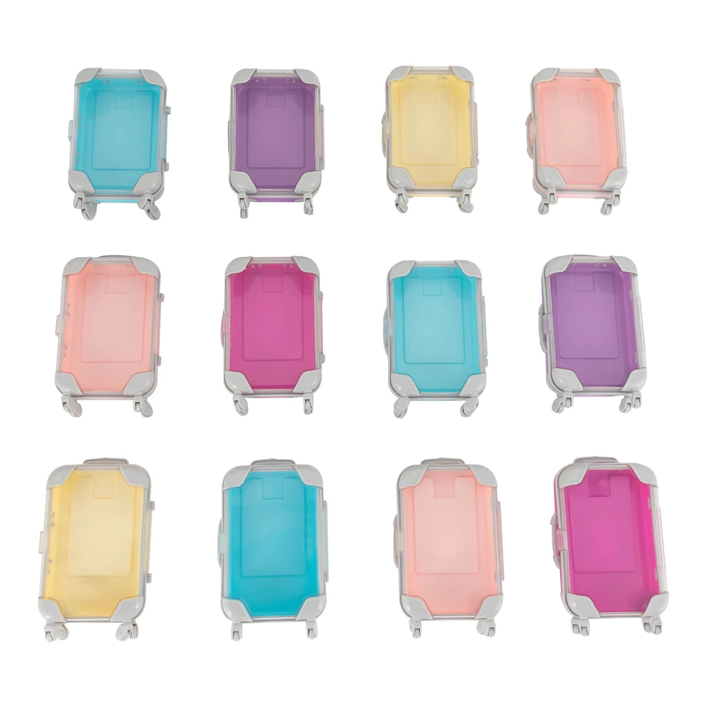 12pcs ABS Mini Suitcase Simulation Trolley Case Mini Luggage Mixed color