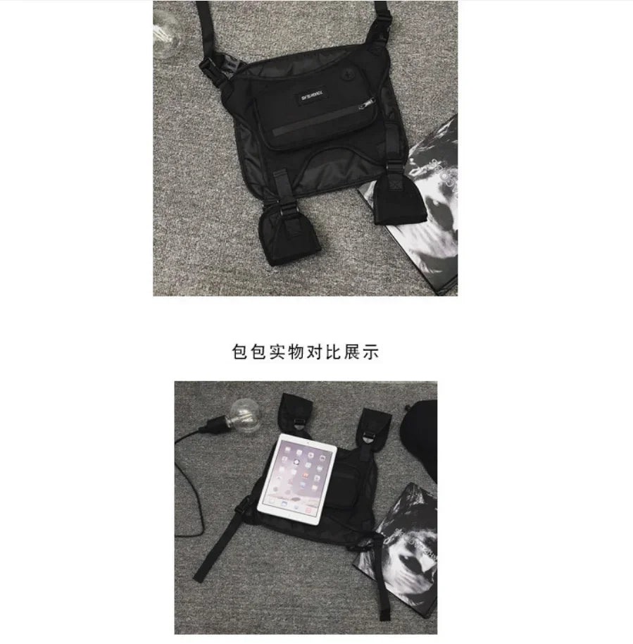 Chest Bag Waist Bag Hip Hop Streetwear Large Capacity Sports Casual Tactical Vest Bags for Men