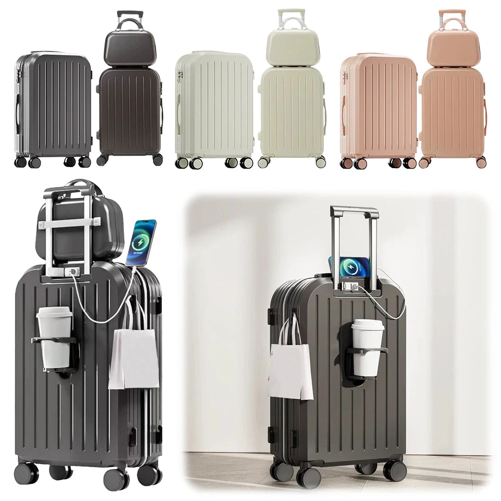 12 Inch 20 Inch 24 Inch Trolley Case Luggage Set with Spinner Wheels Large Capacity Luggage Set Zipper Trolley Luggage Bag Case