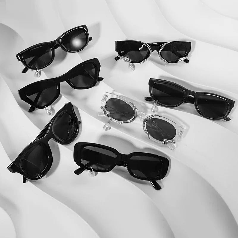 Pearl earrings water drop Designer sunglasses personalized niche sunglasses cat eye glasses for men and women