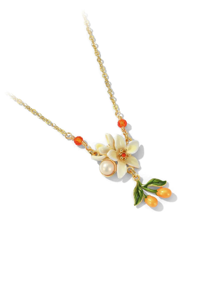 Juicy Grape Fine Jewery Set for Women 2024 New Trend Orange Blossom Jewery Accessory Original Design Birthday Christmas Gifts