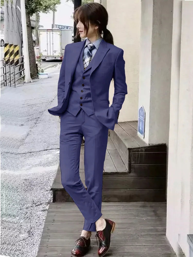 Women‘s Suits 3 Piece Slim Fit Suits Set for Business Office Lady Blazer Jacket Vest Pants