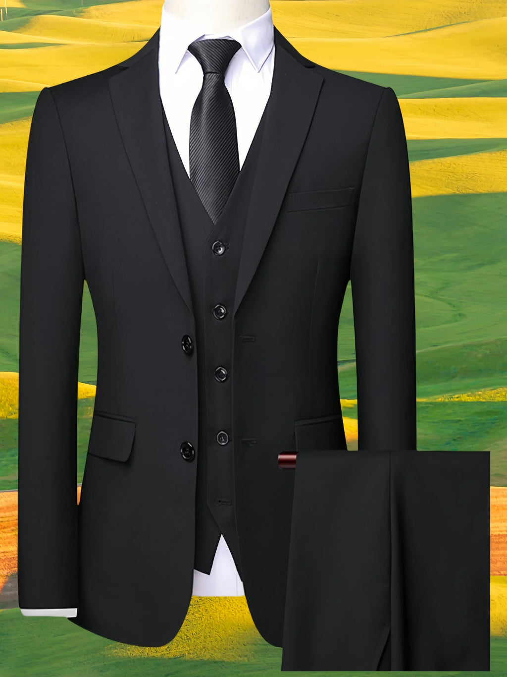 High Quality Wedding Groomsmen Suit 3 piece (Jacket+Vest+pants) Men Simple Business Elegant Fashion Job Interview Gentleman Suit