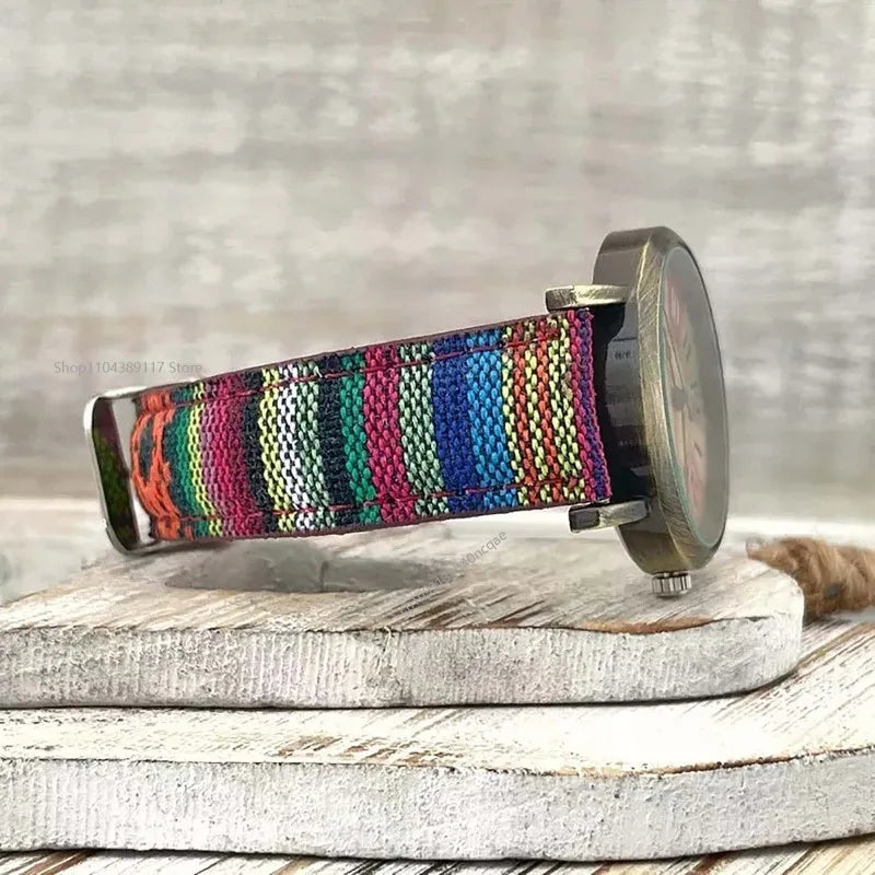 Watches for Women with Multicolour Rainbow Pattern Men Hand Band Watches for Women Reloj Mujer Relogio Feminino 시계
