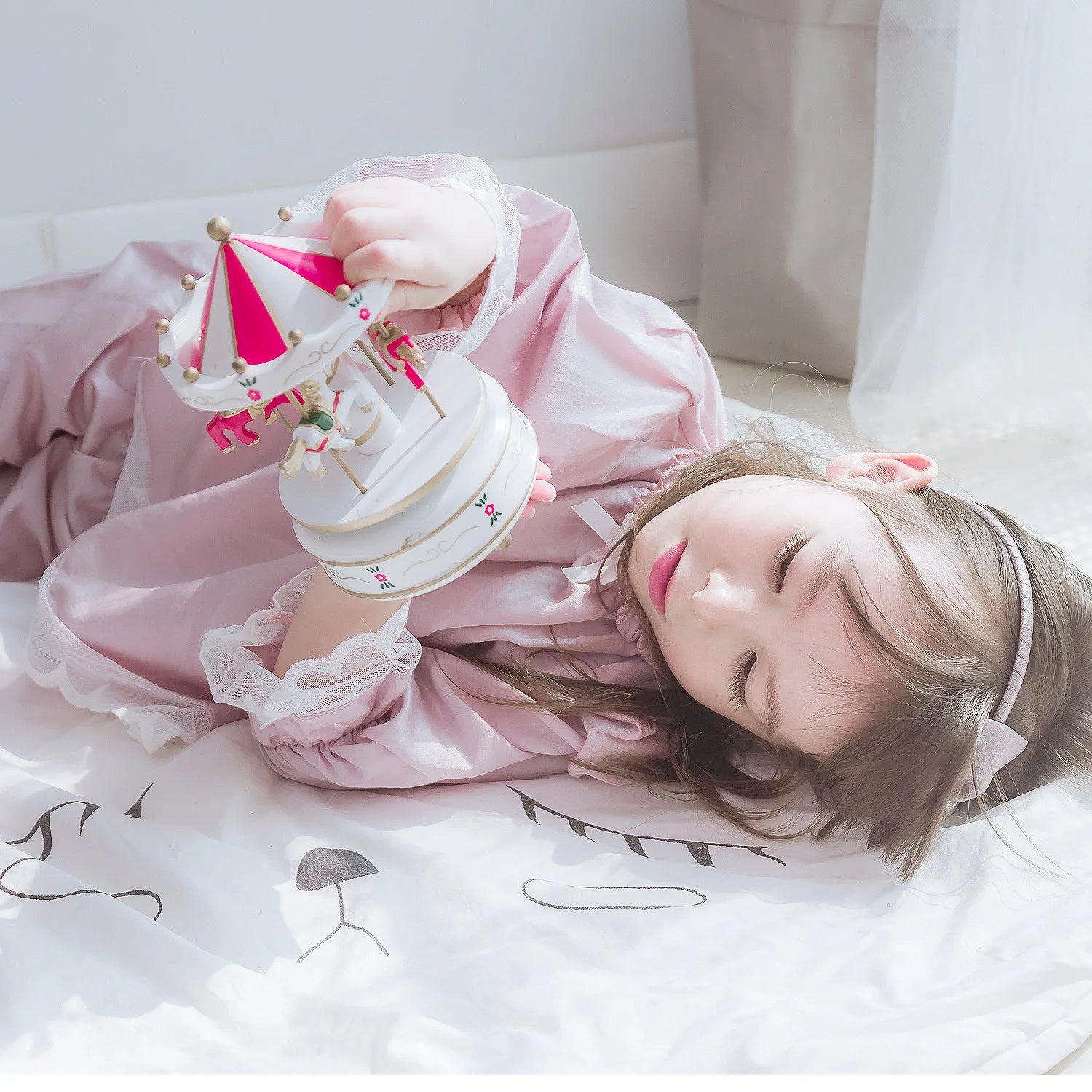 Girls' Home Clothes 2022 Spring And Summer New Lace Edge Girls' Pajamas Two-Piece Cotton 30% Silk Pajamas Children's Clothing