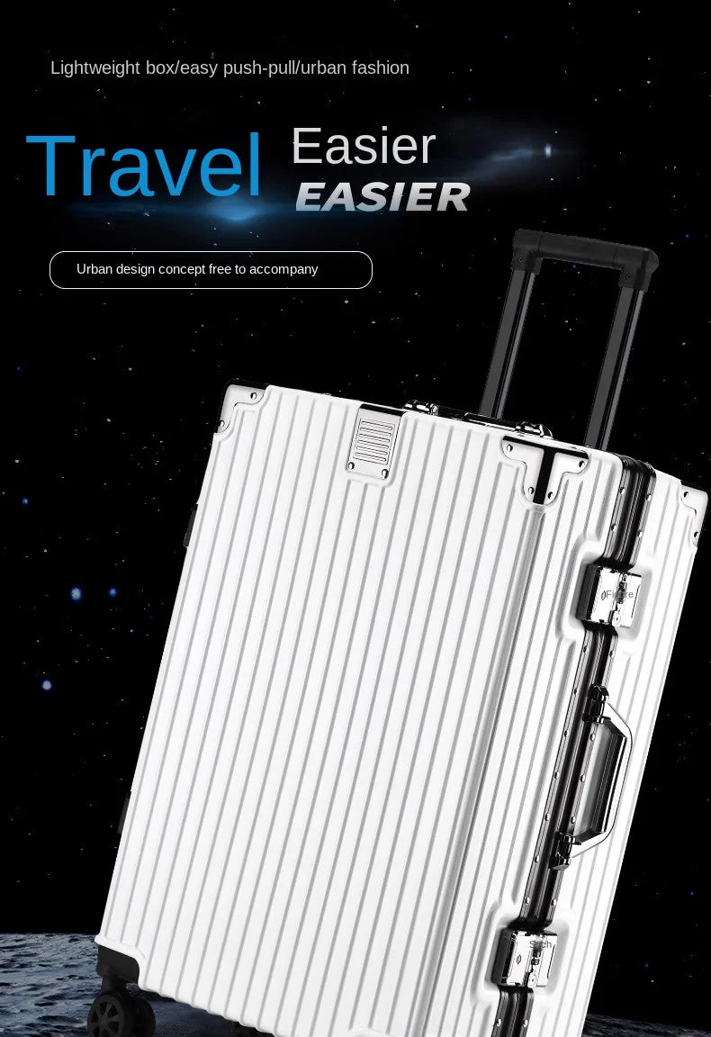 Suitcase Aluminum Frame 20 inch Carrier Trolley Case Removable Universal Wheels 22-30 inch Large Capacity Travel Suitcases