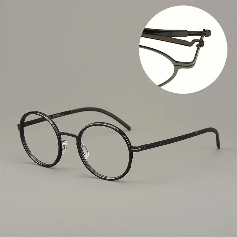 Classics Round Glasses Frame Eyeglasses Light Thin Screwless Acetate Ring Men Women Spectacle Germany Brand Design Oroshi 2025