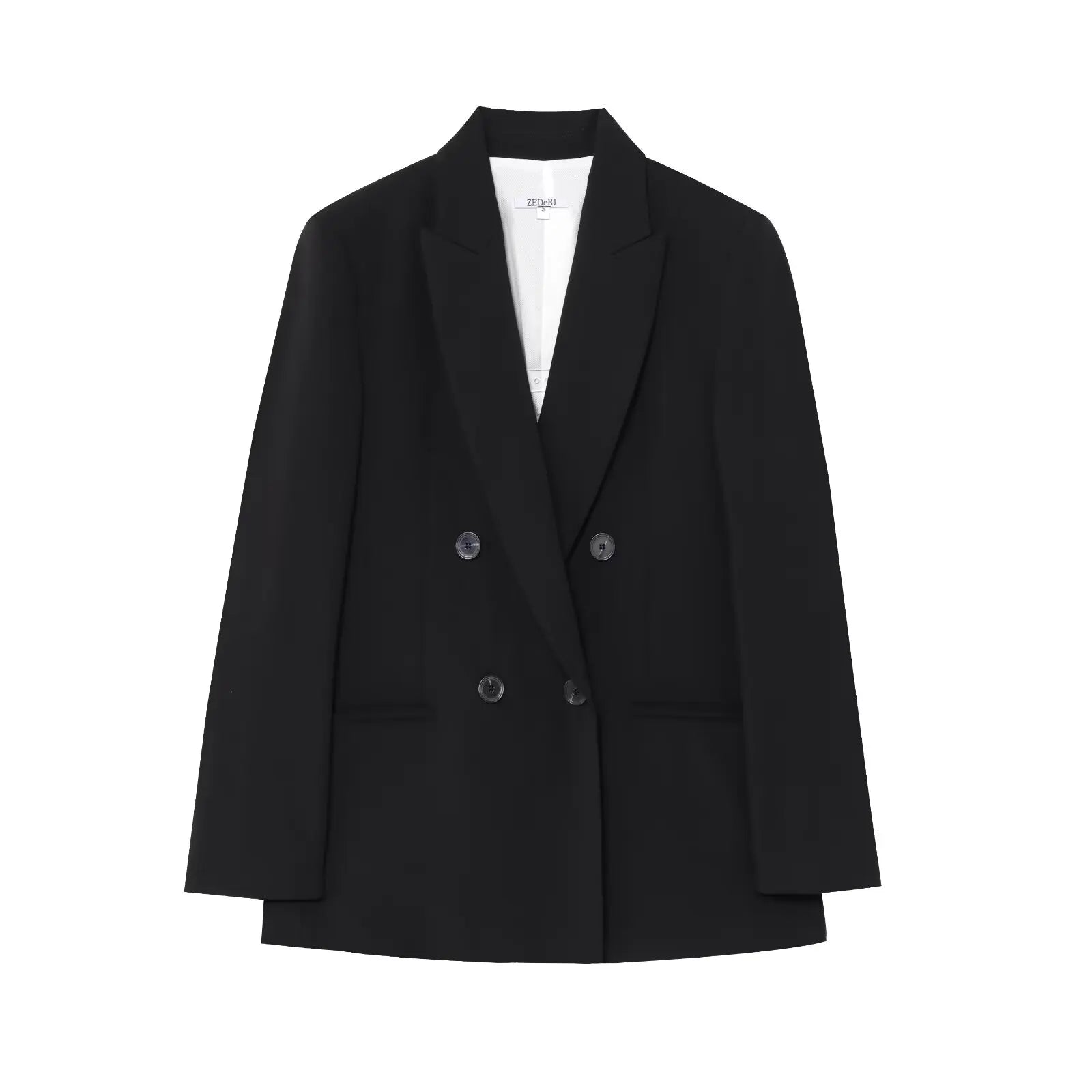 Women's new suit trousers suit double-breasted suit jacket with shoulder pads, pleated wide-leg pants