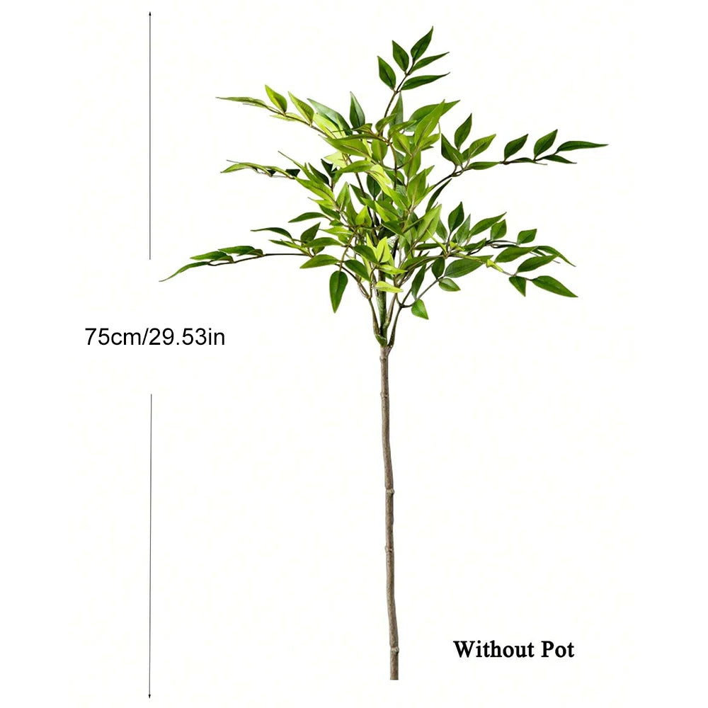 75-140cm Artificial Plants Nandina Tree Green Tall Plants Fake Leaves Plants Faux Branches for Home Garden Office Decor