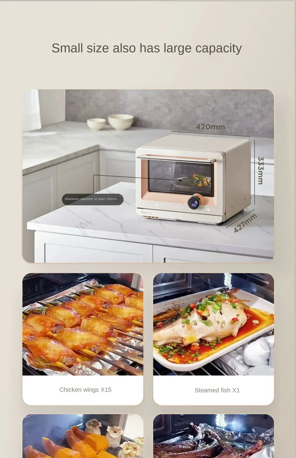 220V Midea Micro Steaming and Baking Integrated Household Intelligent Multi functional Variable Frequency Microwave Oven A C