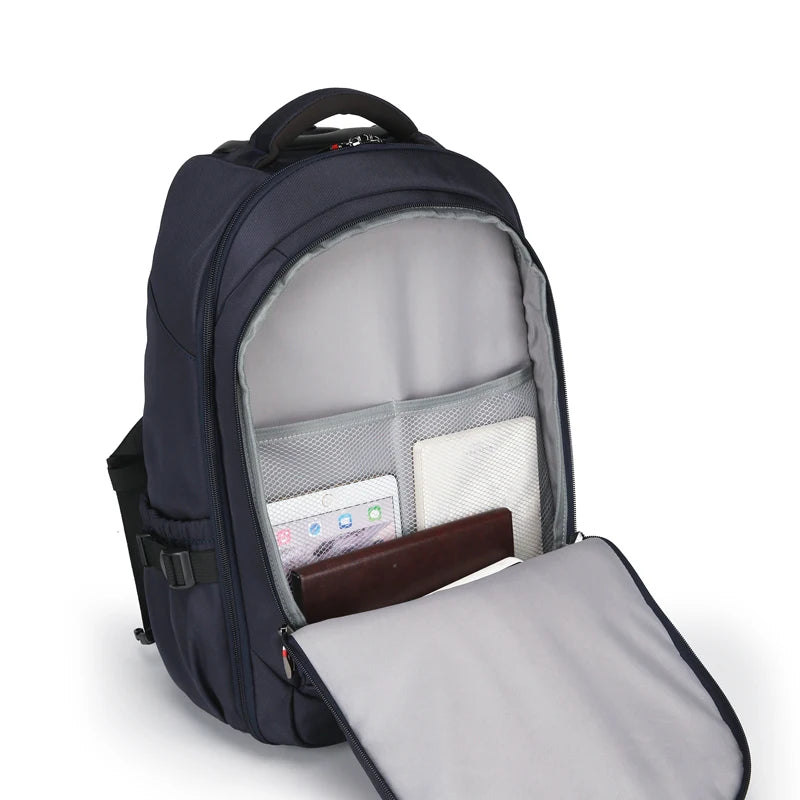 Rolling backpack with wheels, travel bag, travel luggage business computer bag, large capacity backpack