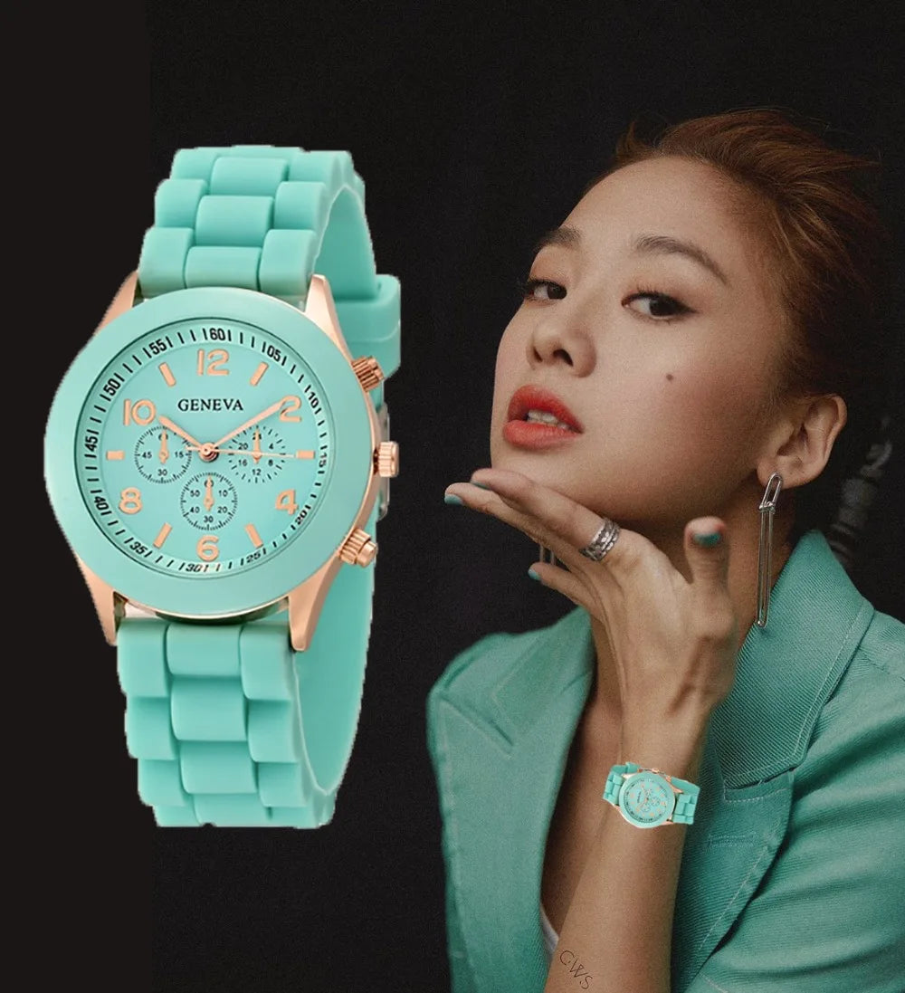Women Watches 2025 New Fashion Luxury Brand Women's Watch Silicone Strap Quartz Wrist Watch For Female Relogio Feminino Zegarki